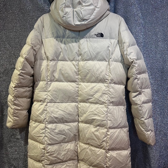 The North Face Womens Coat Size XL Parka Long Off White Fur Trim - Picture 3 of 4